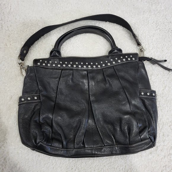 Fenn Wright Manson Leather Satchel Tote Black - Picture 1 of 13